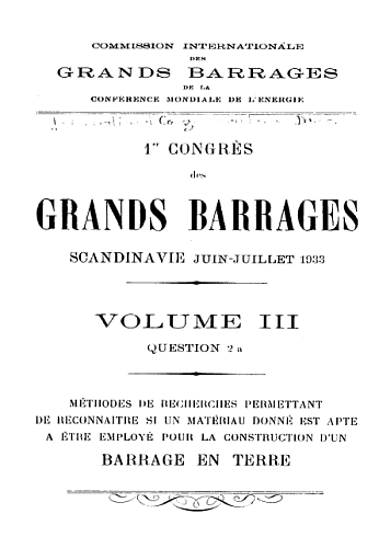 The transactions of the 1st international congress on large dams. Vol.3.